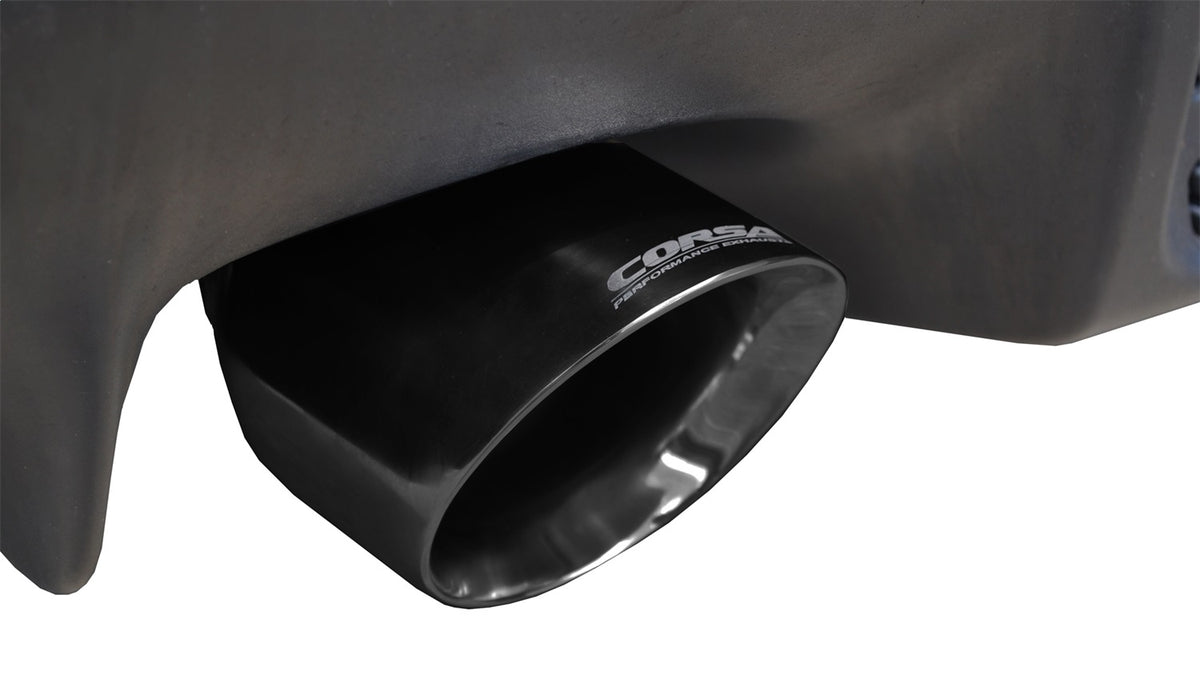 Corsa 2008-2015 Mitsubishi Lancer Evolution X Sedan 2.0L Black Sport Dual Rear Cat-Back Exhaust - 14858BLK