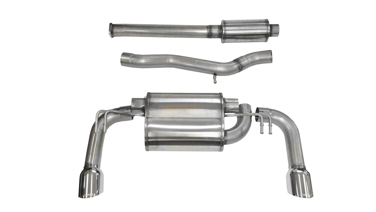 Corsa 2008-2015 Mitsubishi Lancer Evolution X Sedan 2.0L Polished Sport Dual Rear Cat-Back Exhaust - 14858