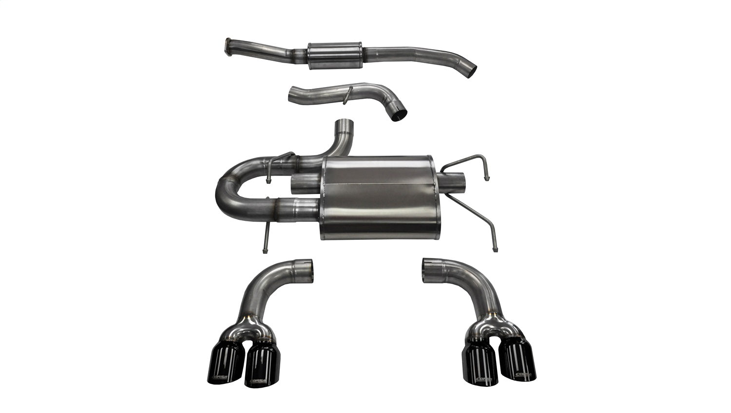 Corsa 2008-2014 Subaru Impreza Hatchback STI 2.5L Turbo Manual Black Sport Cat-Back Exhaust - 14862BLK