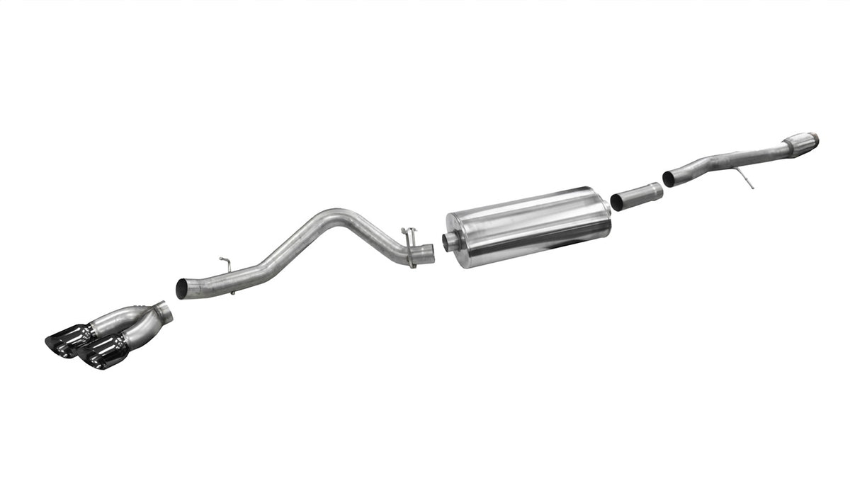 Corsa 14 GM Sierra/Silverado 1500 Crew/Dbl / Short/Std. Bed 6.2L V8 Black Sport Single Side CB Exht - 14866BLK