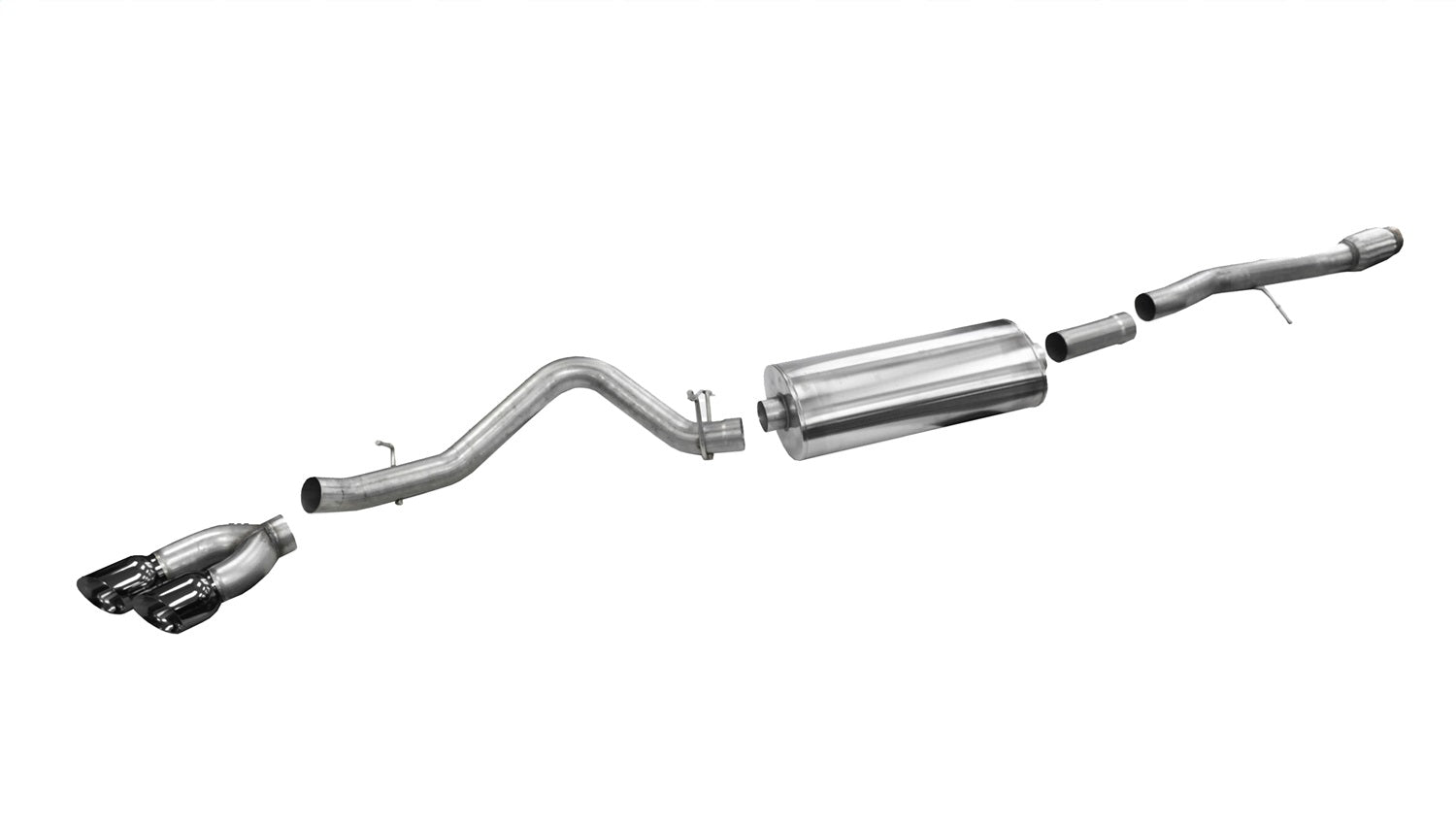 Corsa 14 GM Sierra/Silverado 1500 Crew/Dbl / Short/Std. Bed 6.2L V8 Black Sport Single Side CB Exht - 14866BLK