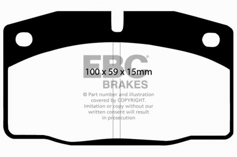 EBC 88-89 Pontiac Fiero 2.5 Yellowstuff Front Brake Pads - DP4325R for 1988-1993 Pontiac LeMans - front view