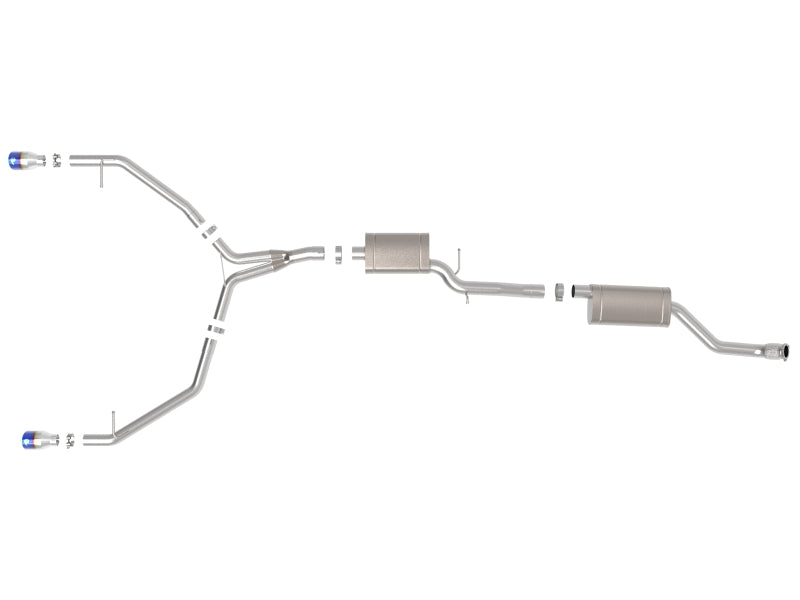 afe MACH Force-Xp 13-16 Audi Allroad L4 SS Cat-Back Exhaust w/ Blue Flame Tips - 49-36438-L