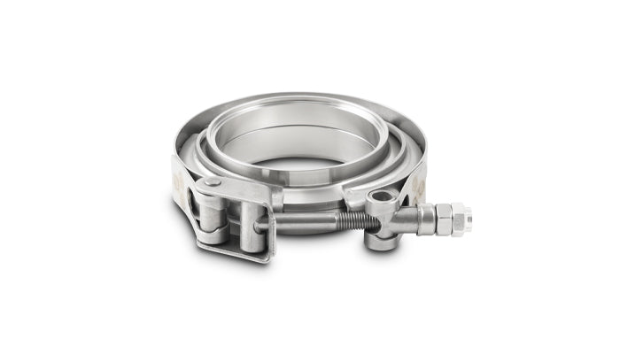 Vibrant T304 SS V-Band Flange Assembly for 5in O.D. Tubing incl 2 V-Band flanges & 1 V-Band Clamp - 1494