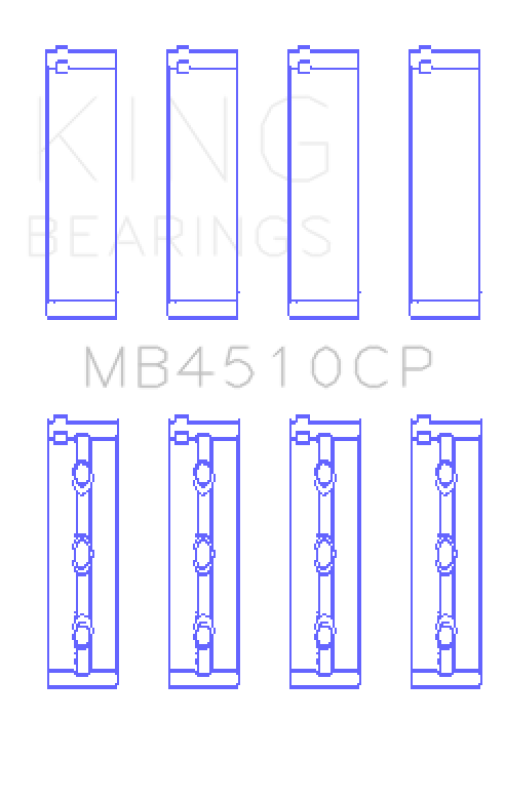 King Engine Bearings Nissan Vq40DE (Size +0.50mm) Main Bearing Set - MB4510CP0.5