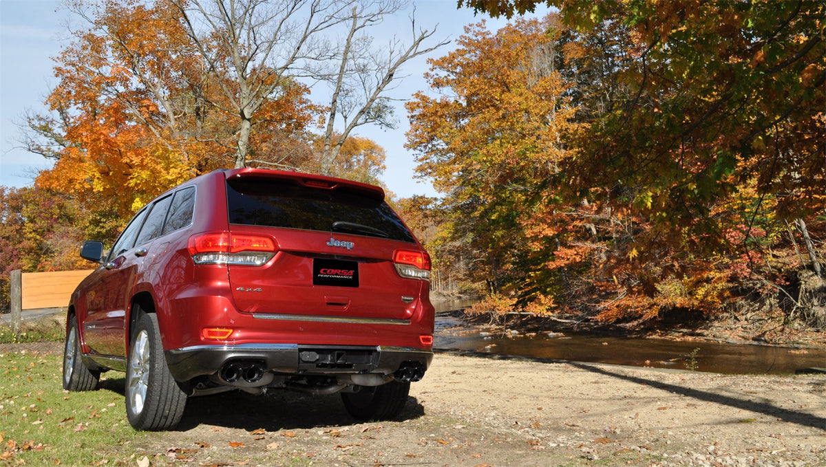 Corsa 2014-2021 Jeep Grand Cherokee 3.6L V6 Black Sport Cat-Back Exhaust - 14984BLK