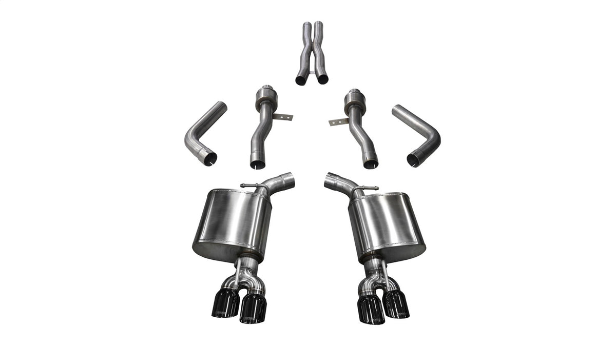 Corsa 2015-2023 Dodge Challenger Hellcat Dual Rear Exit Sport Exhaust w/ 3.5in Black Tips - 14987BLK