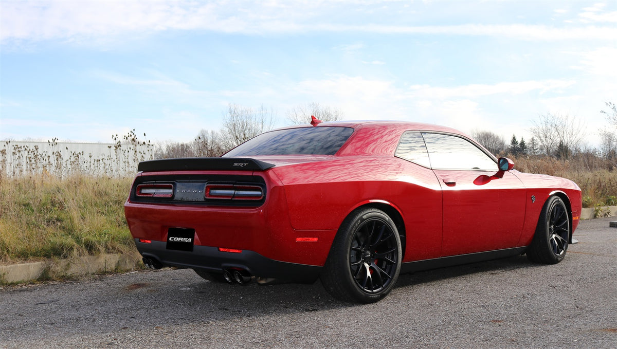 Corsa 2015-2023 Dodge Challenger Hellcat Dual Rear Exit Sport Exhaust w/ 3.5in Black Tips - 14987BLK
