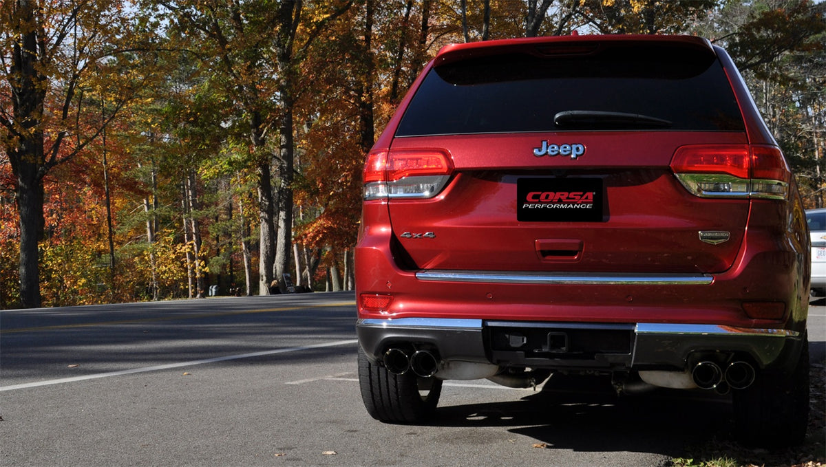 Corsa 14-16 Jeep Grand Cherokee Summit Edition Black 2.5in Dual Rear Exit Cat-Back Exhaust - 14992BLK