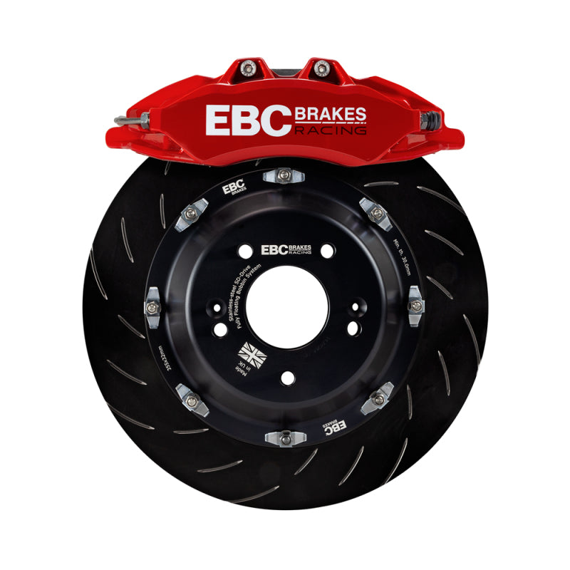 EBC Racing 17-21 Honda Civic Type-R (FK8) Red Apollo-6 Calipers 380mm Rotors Front Big Brake Kit - BBK037RED-1 for 2017-2021 