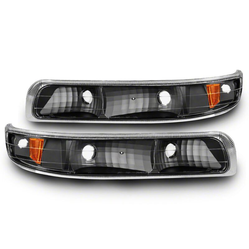 Raxiom 99-01 Chevrolet Silverado 1500 Axial Series Euro Turn Signal and Parking Lights- Black - S112703 - front view