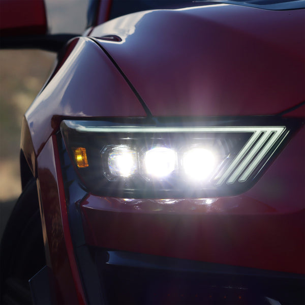 AlphaRex 15-17 Ford Mustang NOVA LED Proj HL Alpha-Black w/Activ Light/Seq. Signal + Switchback DRL - 880114