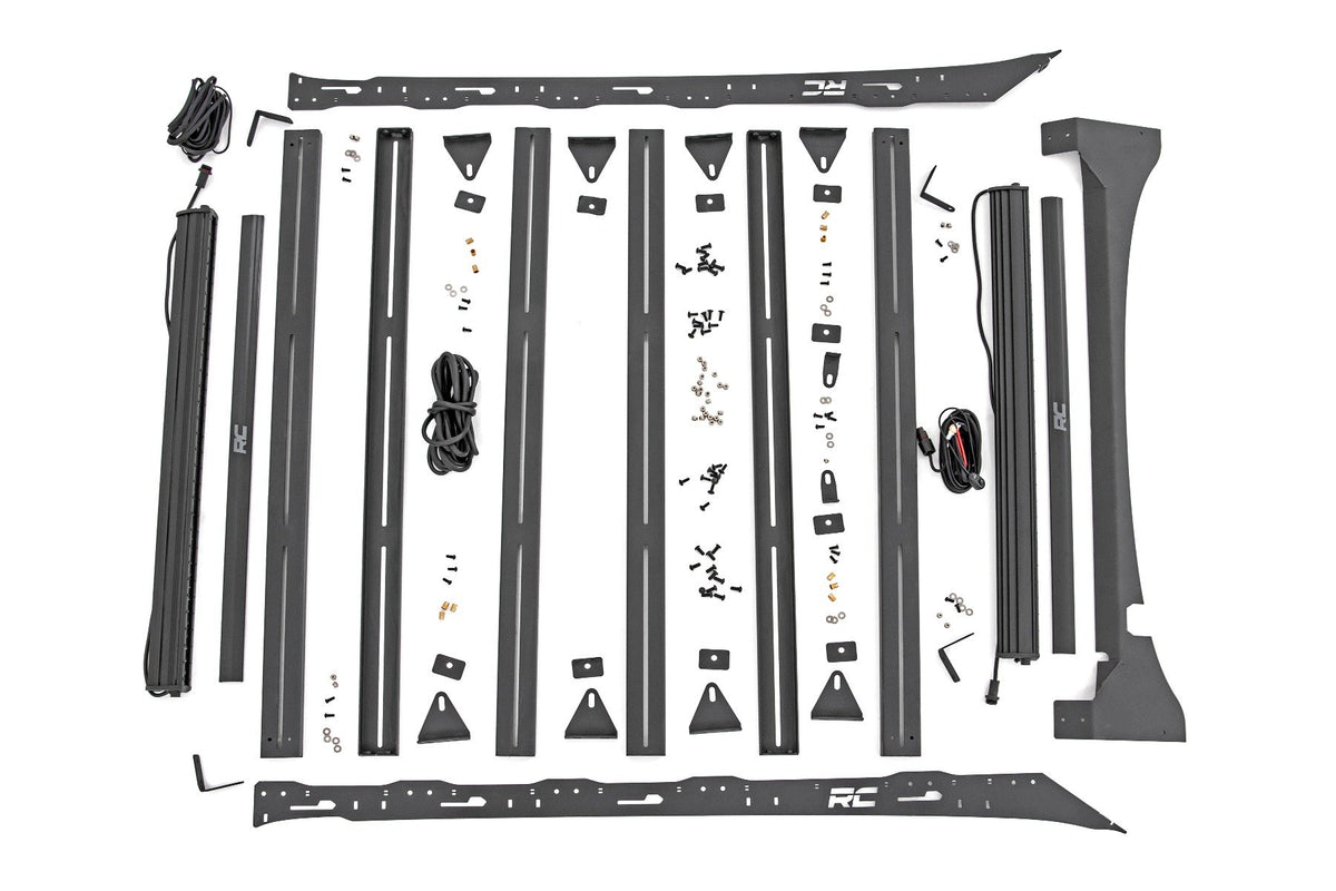Roof Rack | FR &amp; RR 40 Inch Single Row BLK LEDs | Ford F-150 2WD/4WD (15-18)