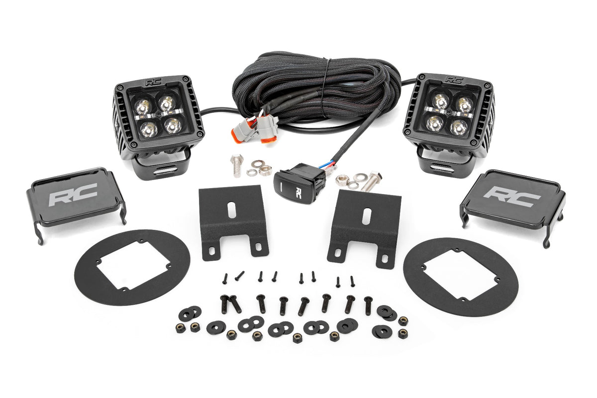 LED Light Kit | Fog Mount | 2&quot; Black Pair | Amber DRL | Subaru Outback (15-19)