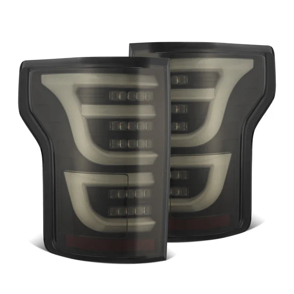 AlphaRex 15-20 Ford F150 Luxx-Series LED Tail Lights Alpha-Black - 652040 for 2015-2020 Ford F 150 - front view