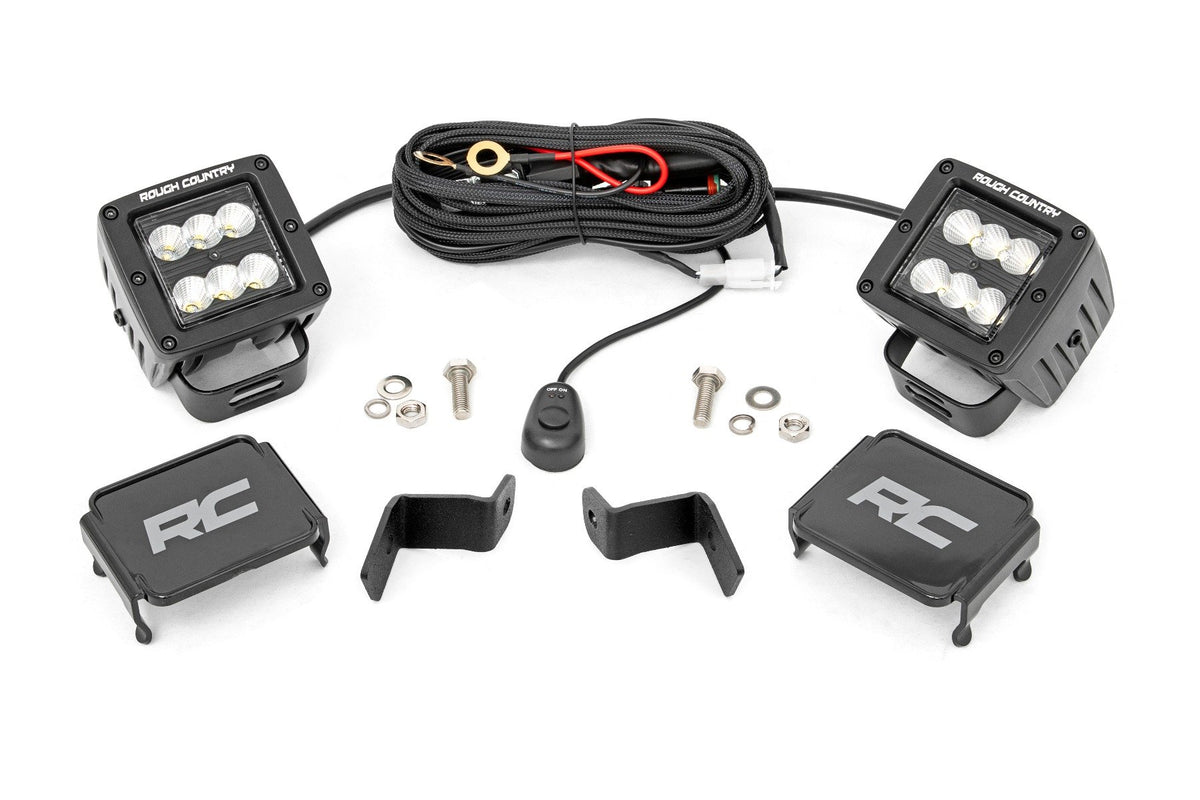 LED Light Kit | Ditch Mount | 2&quot; Black Pair | Flood | Ford F-150 (15-24)/F-150 Lightning (22-24) 