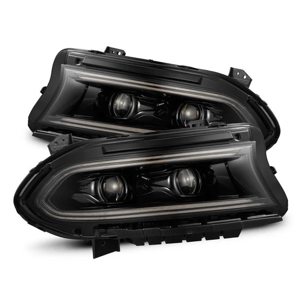 AlphaRex 15-23 Dodge Charger LUXX LED Proj Headlights Alpha-Black w/Actv Light &amp; Seq.Sig / SB DRL - 880579