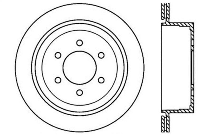 StopTech 04-09 Ford F150 2WD / 04-09 F150 4WD Drilled Right Rear Rotor - 128.65102R