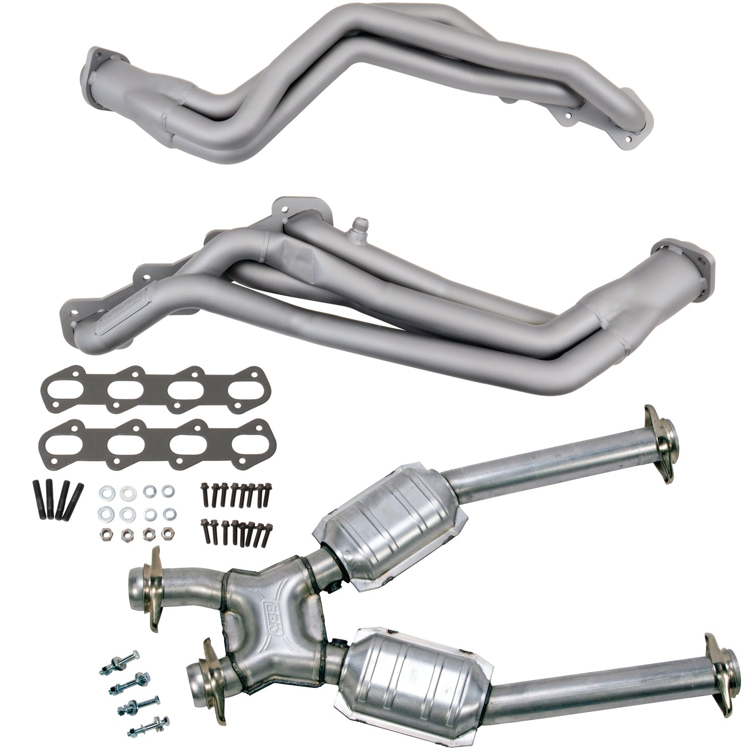 BBK 99-04 Ford Mustang Cobra/Mach1 1-5/8 Long Tube Headers w/High Flow Catted X-Pipe (Ti Ceramic) - 15332