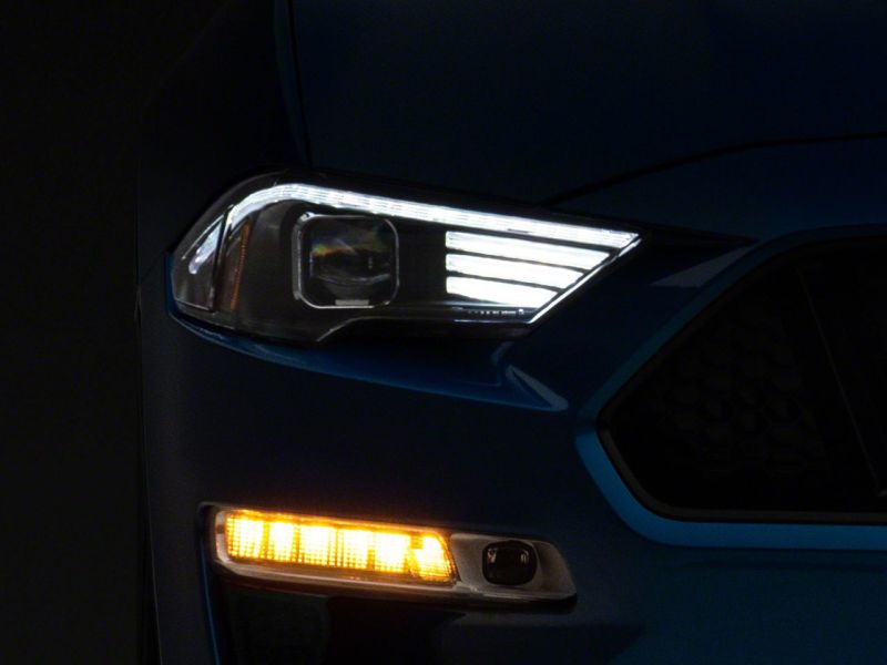 Raxiom 18-23 Ford Mustang GT EcoBoost LED Projector Headlights- Blk Housing (Clear Lens) - 407614