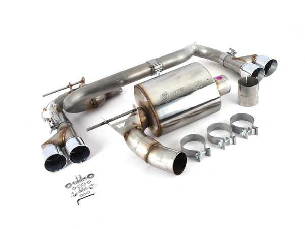 AWE Tuning BMW F3X N20/N26 328i/428i Touring Edition Exhaust Quad Outlet - 80mm Chrome Silver Tips - 3010-42042