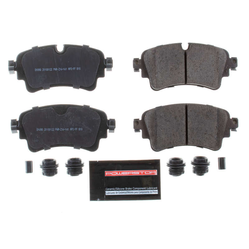 Power Stop 17-19 Audi A4 Rear Z23 Evolution Sport Brake Pads w/Hardware - Z23-1898 for 2017-2020 Audi A4 - angle view