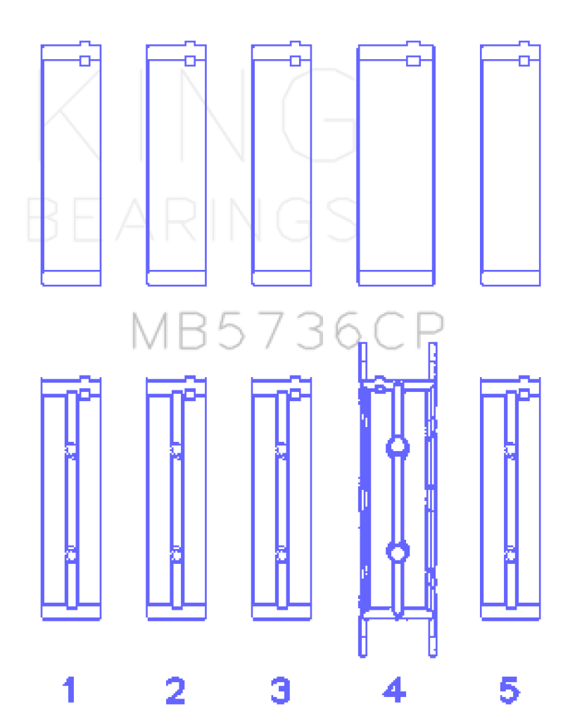 King Ford Powerstroke 6.0L/6.4L Diesel (Size +0.25mm) Crankshaft Main Bearing Set - MB5736CP0.25