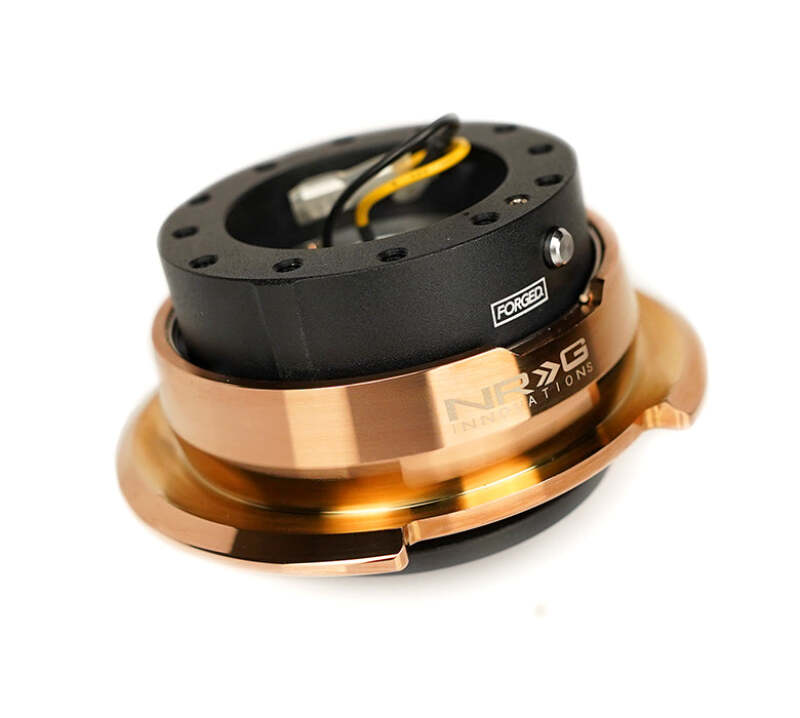 NRG Quick Release Kit Gen 2.8 - Black Body / Chrome Rose Gold Chrome Ring - SRK-280BK-CRG - front view
