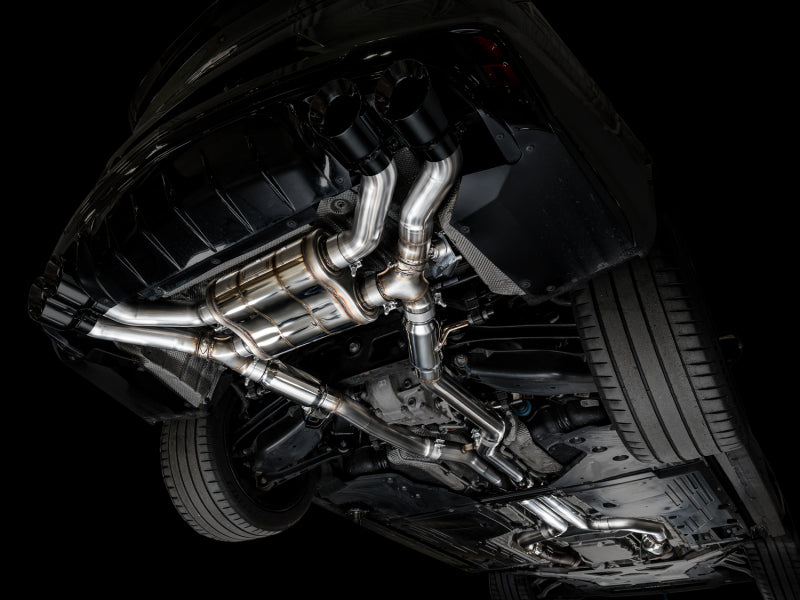 AWE Tuning 2021+ Cadillac CT4-V Blackwing SwitchPath Exhaust - Diamond Black Tips - 3025-43436