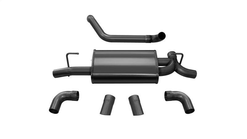Corsa 2018-2024 Jeep Wrangler JL 2.5in Dual Rear Turn Down Exit Black Sport Axle-Back Exhaust - 21013BLK