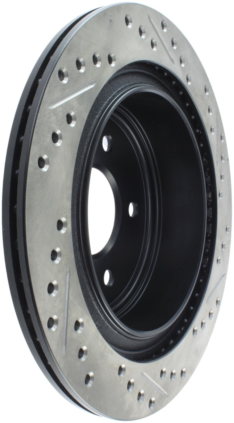 StopTech 03-05 350Z / 03-04 G35 / 03-05 G35X SportStop Slotted & Drilled Rear Right Rotor - 127.42077R