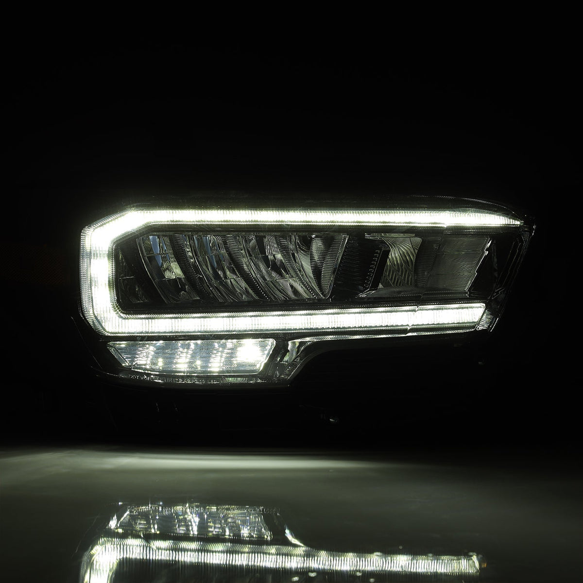 AlphaRex 16-23 Toyota Tacoma LUXX-Series LED Crystal Headlights - Alpha-Black - 880702 for 2016-2023 Toyota Tacoma - angle vi