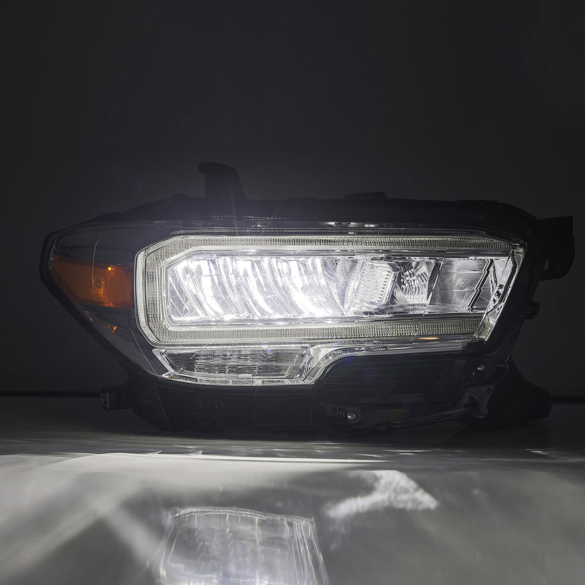 AlphaRex 16-23 Toyota Tacoma LUXX-Series Crystal Headlights - Chrome - 880703 for 2016-2023 Toyota Tacoma - installed view