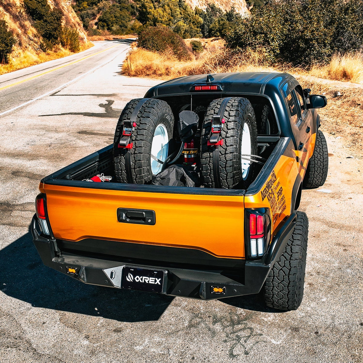 AlphaRex 16-23 Toyota Tacoma/Tundra NOVA-Series Prismatic LED Tail Lights Black - 680082 for 2016-2023 Toyota Tacoma - angle 