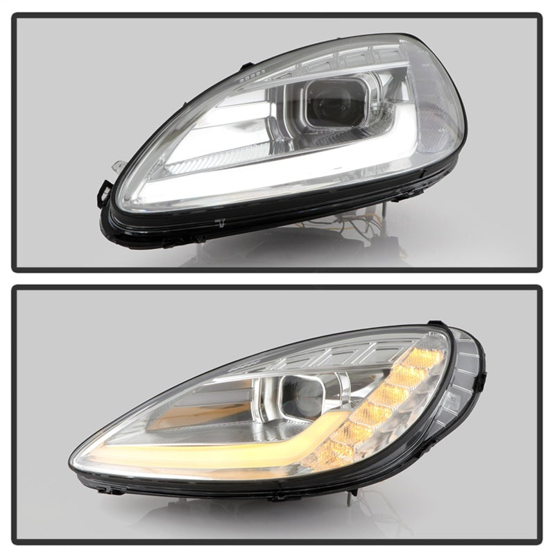 Spyder 05-13 Chevy Corvette C6 Projector Headlights Seq LED Turn Signal w/SB DRL Parking Light - 5087928