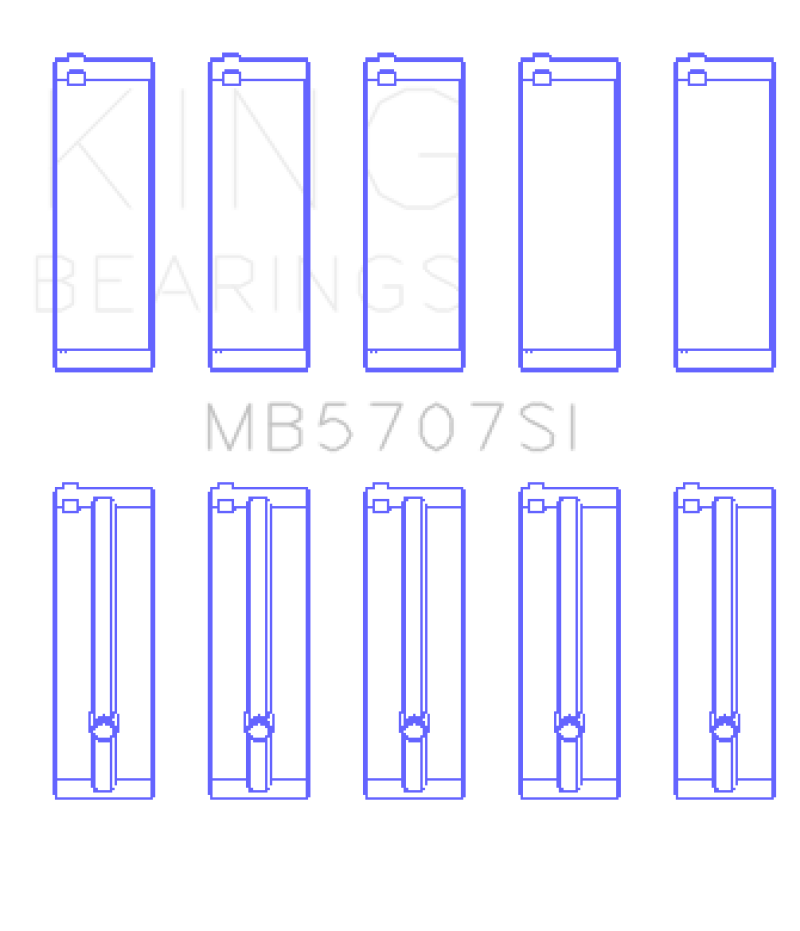 King Hyundai G4KE / G4KC (Size +25) Main Bearings (Set of 5) - MB5707SI0.25