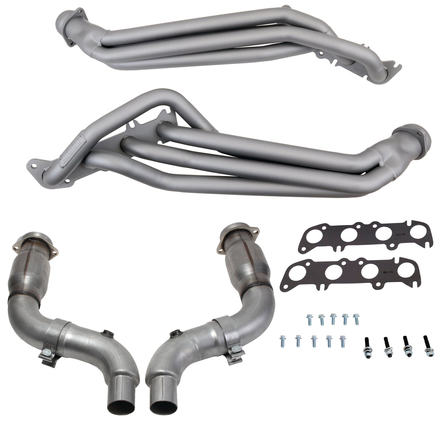 BBK 15-23 Ford Mustang GT 1-3/4 Long Tube Headers w/High Flow Catted X-Pipe (Ti Ceramic) - 16334