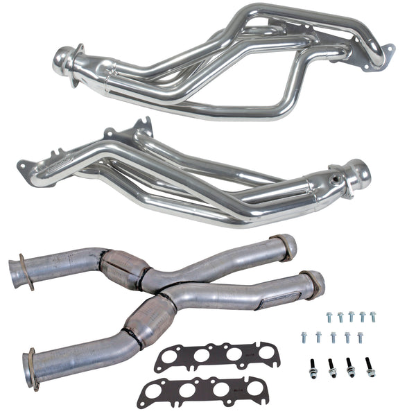 BBK 86-04 Ford Mustang Coyote Swap 1-3/4in Headers w/High Flow Catted X-Pipe (Silver Ceramic) - 16343