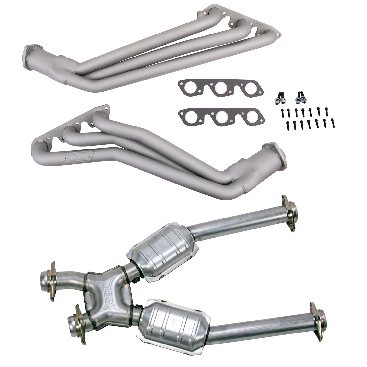BBK 99-04 Ford Mustang V6 1-5/8in Long Tube Headers w/High Flow Catted X-Pipe (Ti Ceramic) - 16392