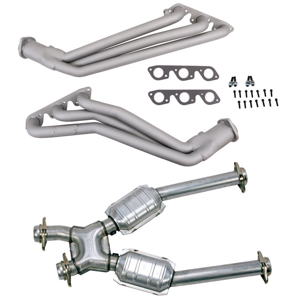 BBK 99-04 Ford Mustang V6 1-5/8in Long Tube Headers w/High Flow Catted X-Pipe (Ti Ceramic) - 16392