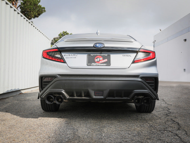 aFe POWER Takeda 3in to 2-1/2in 304 SS Cat-Back Exhaust w/ Black Tips 22-23 Subaru WRX H4-2.4L (t) - 49-36809-B