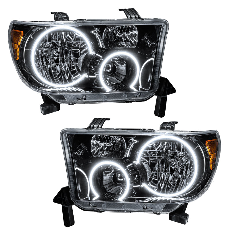 Oracle 07-11 Toyota Tundra Pre-Assembled Headlights - Black Housing - White SEE WARRANTY - 7119-001