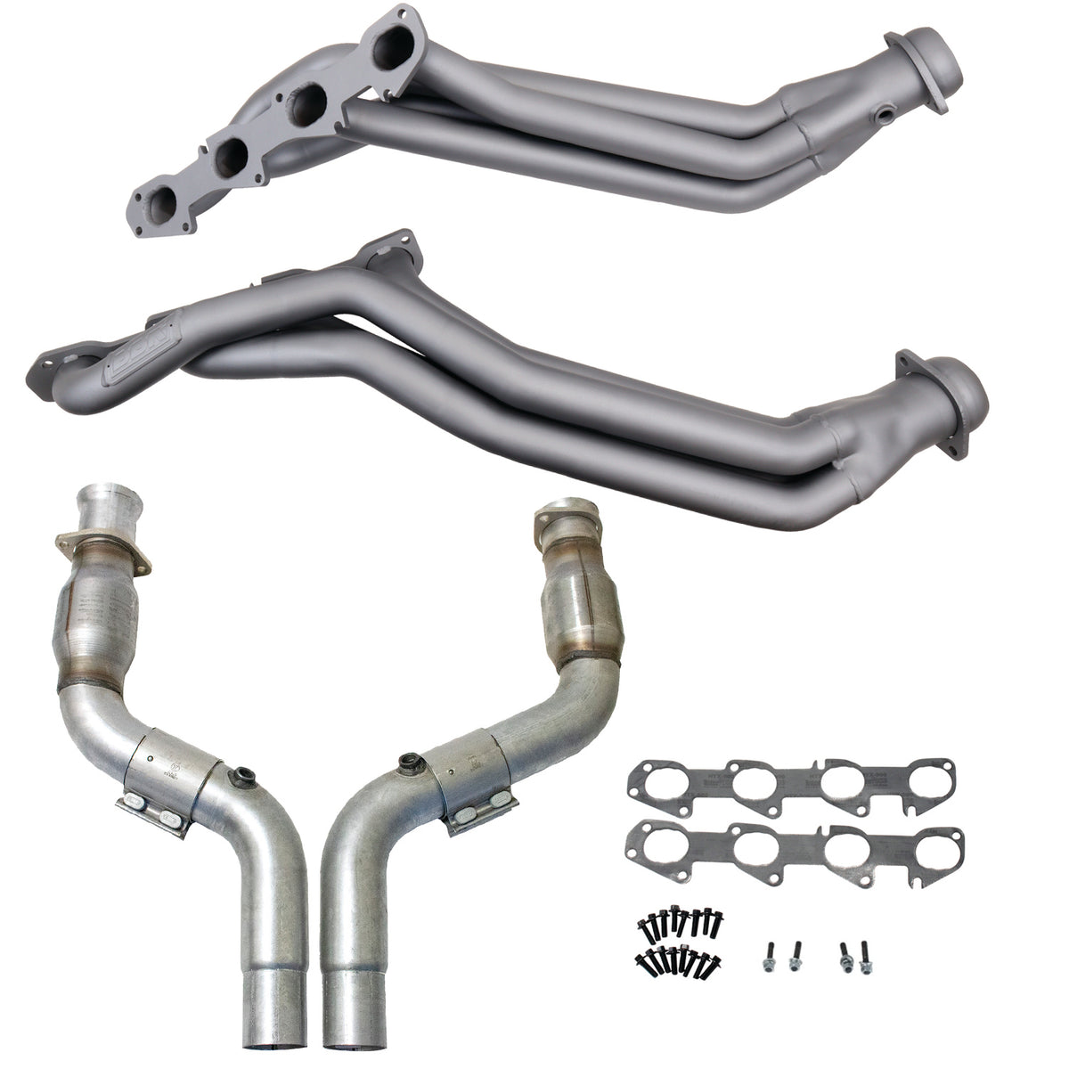 BBK 05-24 Dodge 6.1L/6.2L/6.4L Hemi 1-7/8in Headers w/High Flow Catted Mid Pipe (Ti Ceramic) - 16483