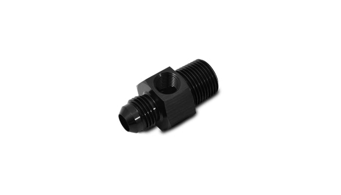 Vibrant -8AN Male to 1/4in NPT Male Union Adapter Fitting w/ 1/8in NPT Port - 16497