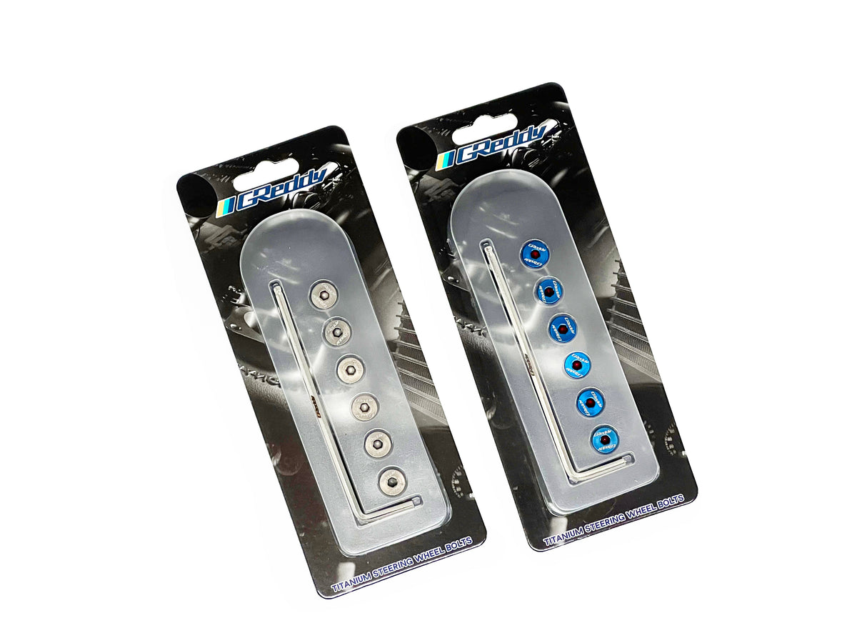 GReddy - GReddy Steering Wheel Bolt Kit(s) - Burnt Blue/Raw Gold Titanium - 16500104