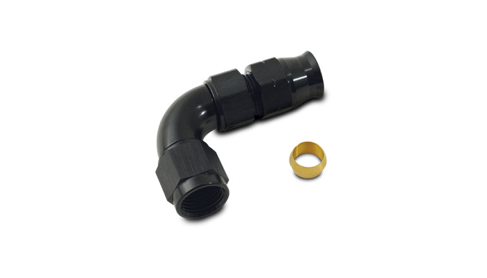 Vibrant 1/2In Tube to -8AN Female 90 Degree Union Adapter Fitting w/ Olive Inserts - 16568