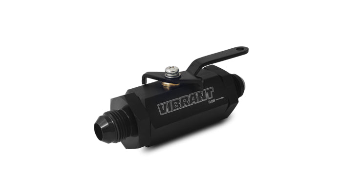 Vibrant -8AN to -8AN Male Shut Off Valve - Black - 16748