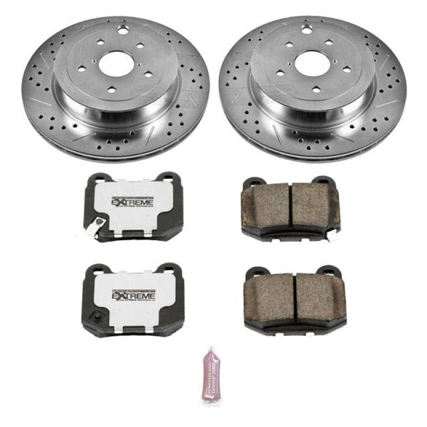 Power Stop 08-14 Subaru Impreza Rear Z26 Street Warrior Brake Kit - K5305-26 for 2008-2014 Subaru Impreza - front view