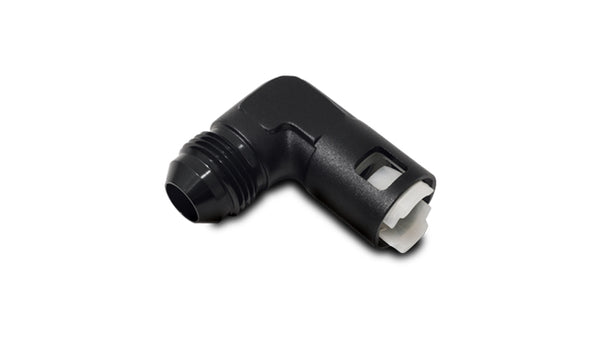 Vibrant 90 Degree Aluminum AN to Female Quick Connect -8AN - 0.375in Hose Size - 16922