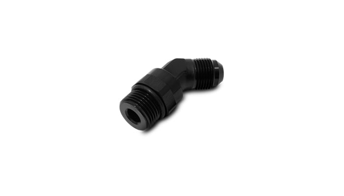 Vibrant -8AN Male to Male -8AN Straight Cut 45 Degree Adapter Fitting - Anodized Black - 16944